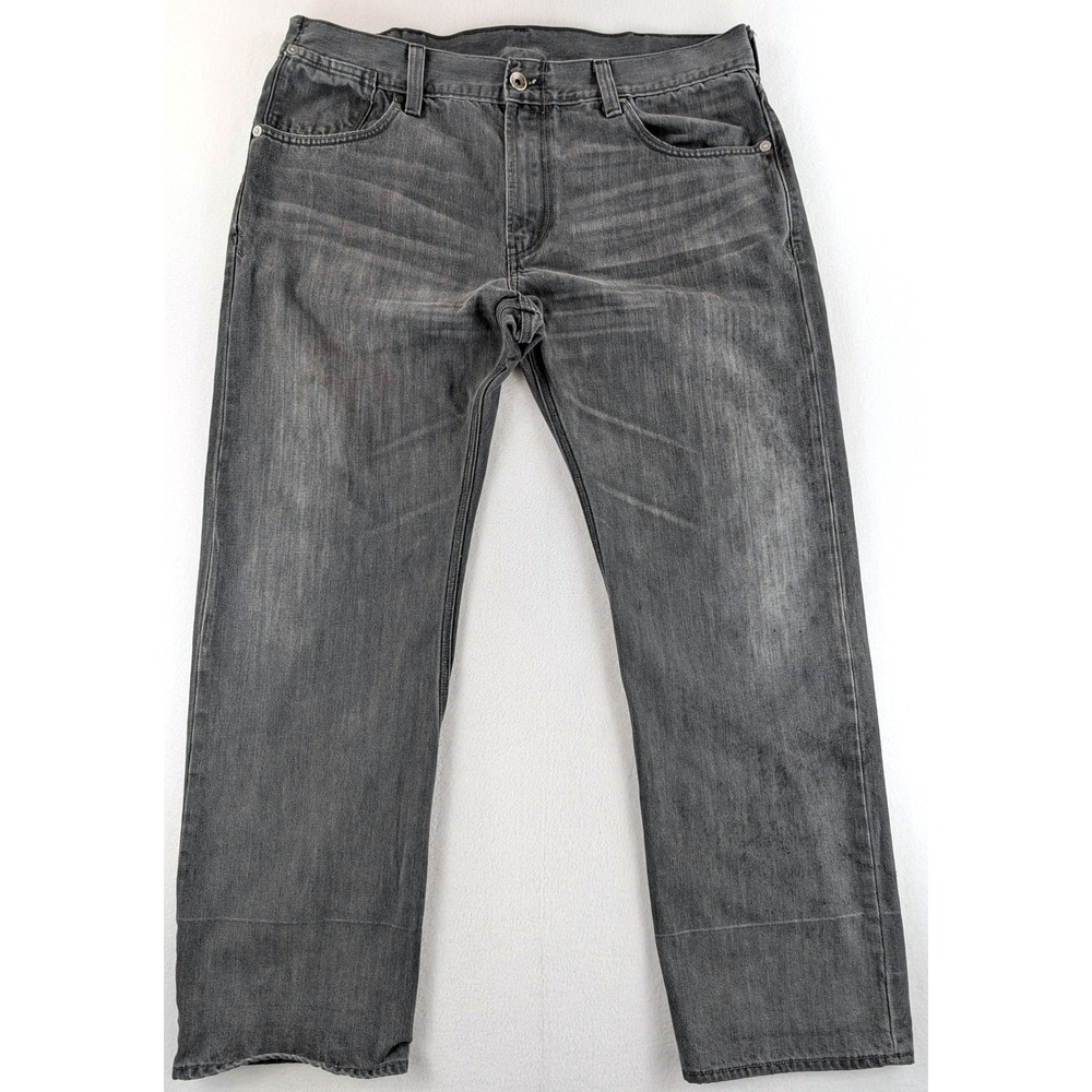 Levi's 514 Slim Straight Mens 38x30 Gray Faded Flap Pocket Jeans